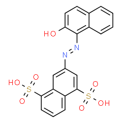 ChemSpider 2D Image | 3-[(E)-(2-Hydroxy-1-naphthyl)diazenyl]-1,5-naphthalenedisulfonic acid | C20H14N2O7S2