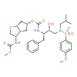 ChemSpider 2D Image | (3S,3aR,5R,6aR)-3-[(Methoxycarbonyl)amino]hexahydro-2H-cyclopenta[b]furan-5-yl [(2S,3R)-3-hydroxy-4-{isobutyl[(4-methoxyphenyl)sulfonyl]amino}-1-phenyl-2-butanyl]carbamate | C31H43N3O9S