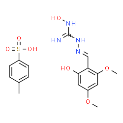ChemSpider 2D Image | (2E)-N-Hydroxy-2-(2-hydroxy-4,6-dimethoxybenzylidene)hydrazinecarboximidamide 4-methylbenzenesulfonate (1:1) | C17H22N4O7S