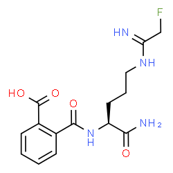 ChemSpider 2D Image | 2-({(2S)-1-Amino-5-[(2-fluoroethanimidoyl)amino]-1-oxo-2-pentanyl}carbamoyl)benzoic acid | C15H19FN4O4