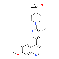 ChemSpider 2D Image | 2-{1-[5-(6,7-Dimethoxy-4-cinnolinyl)-3-methyl-2-pyridinyl]-4-piperidinyl}-2-propanol | C24H30N4O3