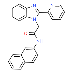 ChemSpider 2D Image | N-(2-Naphthyl)-2-[2-(2-pyridinyl)-1H-benzimidazol-1-yl]acetamide | C24H18N4O