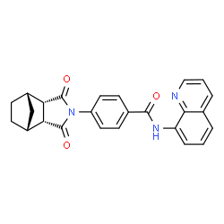 ChemSpider 2D Image | 4-[(1R,2R,6S,7S)-3,5-Dioxo-4-azatricyclo[5.2.1.0~2,6~]dec-4-yl]-N-(8-quinolinyl)benzamide | C25H21N3O3