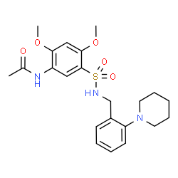 ChemSpider 2D Image | N-{2,4-Dimethoxy-5-[(2-Piperidin-1-Ylbenzyl)sulfamoyl]phenyl}acetamide | C22H29N3O5S