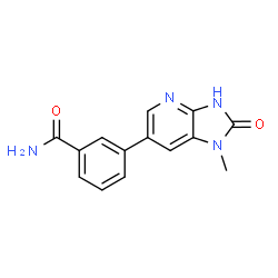 ChemSpider 2D Image | 3-(1-Methyl-2-oxo-2,3-dihydro-1H-imidazo[4,5-b]pyridin-6-yl)benzamide | C14H12N4O2