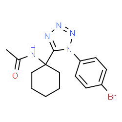 ChemSpider 2D Image | N-{1-[1-(4-Bromophenyl)-1H-tetrazol-5-yl]cyclohexyl}acetamide | C15H18BrN5O
