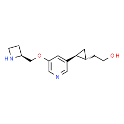 ChemSpider 2D Image | 2-[(1R,2S)-2-{5-[(2S)-2-Azetidinylmethoxy]-3-pyridinyl}cyclopropyl]ethanol | C14H20N2O2