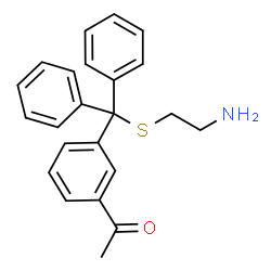 ChemSpider 2D Image | 1-(3-{[(2-Aminoethyl)sulfanyl](diphenyl)methyl}phenyl)ethanone | C23H23NOS