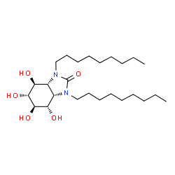 ChemSpider 2D Image | (3aR,4S,5R,6R,7S,7aS)-4,5,6,7-Tetrahydroxy-1,3-dinonyloctahydro-2H-benzimidazol-2-one | C25H48N2O5