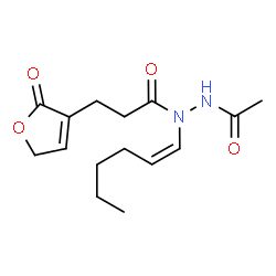 ChemSpider 2D Image | N'-Acetyl-N-[(1Z)-1-hexen-1-yl]-3-(2-oxo-2,5-dihydro-3-furanyl)propanehydrazide | C15H22N2O4