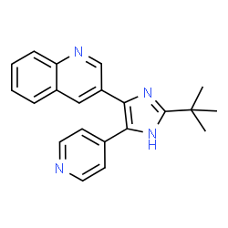 ChemSpider 2D Image | 3-(2-Tert-Butyl-5-(Pyridin-4-Yl)-1h-Imidazol-4-Yl)quinoline | C21H20N4