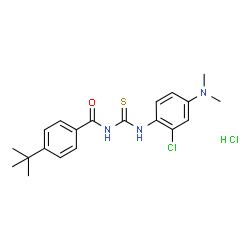 ChemSpider 2D Image | N-{[2-Chloro-4-(dimethylamino)phenyl]carbamothioyl}-4-(2-methyl-2-propanyl)benzamide hydrochloride (1:1) | C20H25Cl2N3OS