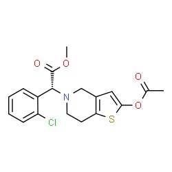 ChemSpider 2D Image | Methyl (2R)-(2-acetoxy-6,7-dihydrothieno[3,2-c]pyridin-5(4H)-yl)(2-chlorophenyl)acetate | C18H18ClNO4S