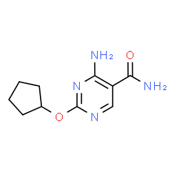 ChemSpider 2D Image | 4-Amino-2-(Cyclopentyloxy)pyrimidine-5-Carboxamide | C10H14N4O2