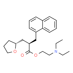 ChemSpider 2D Image | 2-(Diethylamino)ethyl (2R)-3-(1-naphthyl)-2-[(2R)-tetrahydro-2-furanylmethyl]propanoate | C24H33NO3