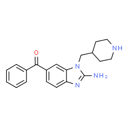 ChemSpider 2D Image | [2-Amino-1-(4-piperidinylmethyl)-1H-benzimidazol-6-yl](phenyl)methanone | C20H22N4O