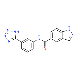 ChemSpider 2D Image | N-[3-(1H-Tetrazol-5-yl)phenyl]-1H-indazole-5-carboxamide | C15H11N7O