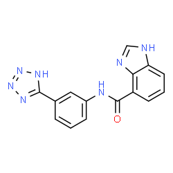 ChemSpider 2D Image | N-[3-(1H-Tetrazol-5-yl)phenyl]-1H-benzimidazole-4-carboxamide | C15H11N7O
