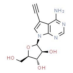 ChemSpider 2D Image | 7-(beta-D-Arabinofuranosyl)-5-ethynyl-7H-pyrrolo[2,3-d]pyrimidin-4-amine | C13H14N4O4