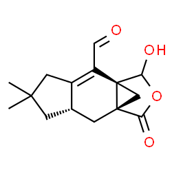 ChemSpider 2D Image | (1S,7S,9S)-12-Hydroxy-5,5-dimethyl-10-oxo-11-oxatetracyclo[7.3.1.0~1,9~.0~3,7~]tridec-2-ene-2-carbaldehyde | C15H18O4