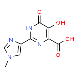 ChemSpider 2D Image | 5-Hydroxy-2-(1-methyl-1H-imidazol-4-yl)-6-oxo-1,6-dihydro-4-pyrimidinecarboxylic acid | C9H8N4O4