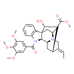 ChemSpider 2D Image | Methyl (2alpha,16xi,17S,19E)-17-hydroxy-22-oxo-22-(3,4,5-trimethoxyphenyl)ajmal-19-en-16-carboxylate | C31H34N2O7