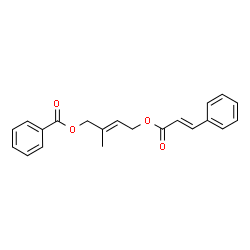 ChemSpider 2D Image | (2E)-2-Methyl-4-{[(2E)-3-phenyl-2-propenoyl]oxy}-2-buten-1-yl benzoate | C21H20O4