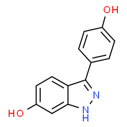 ChemSpider 2D Image | 3-(4-Hydroxyphenyl)-1H-indazol-6-ol | C13H10N2O2