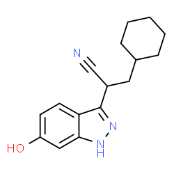 ChemSpider 2D Image | 3-Cyclohexyl-2-(6-hydroxy-1H-indazol-3-yl)propanenitrile | C16H19N3O