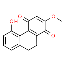 ChemSpider 2D Image | 5-Hydroxy-2-methoxy-9,10-dihydro-1,4-phenanthrenedione | C15H12O4