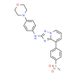 ChemSpider 2D Image | 8-(4-methylsulfonylphenyl)-N-(4-morpholin-4-ylphenyl)-[1,2,4]triazolo[1,5-a]pyridin-2-amine | C23H23N5O3S