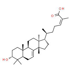 ChemSpider 2D Image | (3alpha,13alpha,14beta,17alpha,20S,24Z)-3-Hydroxylanosta-7,24-dien-26-oic acid | C30H48O3