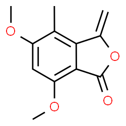 ChemSpider 2D Image | 5,7-Dimethoxy-4-methyl-3-methylene-2-benzofuran-1(3H)-one | C12H12O4