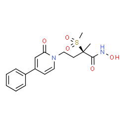 ChemSpider 2D Image | (2R)-N-Hydroxy-2-methyl-2-(methylsulfonyl)-4-(2-oxo-4-phenyl-1(2H)-pyridinyl)butanamide | C17H20N2O5S