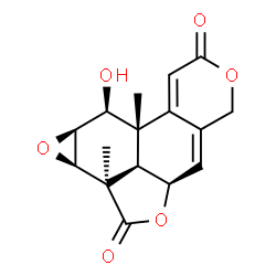 ChemSpider 2D Image | (1aR,1bR,3aR,8bS,8cR,9S,9aS)-9-Hydroxy-1b,8b-dimethyl-1a,1b,3a,5,8b,8c,9,9a-octahydro-2H,7H-oxireno[4,5][2]benzofuro[7,1-fg]isochromene-2,7-dione | C16H16O6