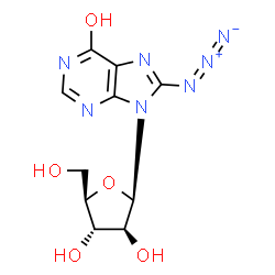 ChemSpider 2D Image | 9-(beta-D-Arabinofuranosyl)-8-azido-1,9-dihydro-6H-purin-6-one | C10H11N7O5
