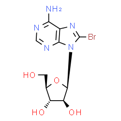 ChemSpider 2D Image | 9-(beta-D-Arabinofuranosyl)-8-bromo-9H-purin-6-amine | C10H12BrN5O4