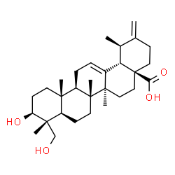 ChemSpider 2D Image | (3beta)-3,23-Dihydroxyursa-12,20(30)-dien-28-oic acid | C30H46O4