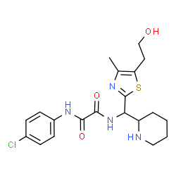 ChemSpider 2D Image | N-(4-Chlorophenyl)-N'-{[5-(2-hydroxyethyl)-4-methyl-1,3-thiazol-2-yl](2-piperidinyl)methyl}ethanediamide | C20H25ClN4O3S