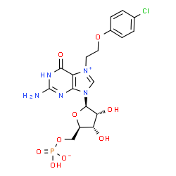 ChemSpider 2D Image | 7-[2-(4-Chlorophenoxy)ethyl]-5'-O-(hydroxyphosphinato)guanosine | C18H21ClN5O9P