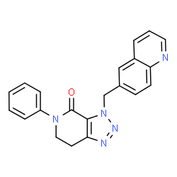 ChemSpider 2D Image | 5-Phenyl-3-(6-quinolinylmethyl)-3,5,6,7-tetrahydro-4H-[1,2,3]triazolo[4,5-c]pyridin-4-one | C21H17N5O