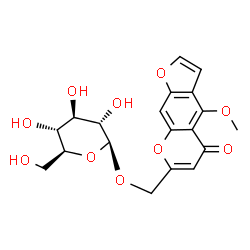 ChemSpider 2D Image | (4-Methoxy-5-oxo-5H-furo[3,2-g]chromen-7-yl)methyl beta-L-glucopyranoside | C19H20O10