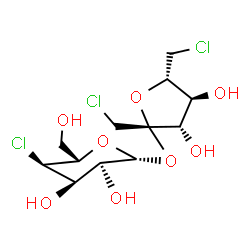 ChemSpider 2D Image | 1,6-Dichloro-1,6-dideoxy-beta-D-fructofuranosyl 4-chloro-4-deoxy-beta-L-allopyranoside | C12H19Cl3O8