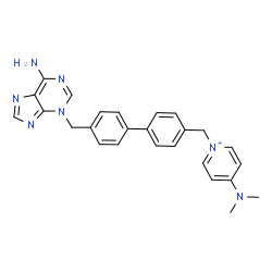 ChemSpider 2D Image | 1-({4'-[(6-Amino-3H-purin-3-yl)methyl]-4-biphenylyl}methyl)-4-(dimethylamino)pyridinium | C26H26N7