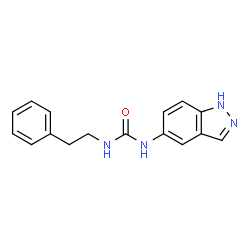 ChemSpider 2D Image | 1-(1H-Indazol-5-yl)-3-(2-phenylethyl)urea | C16H16N4O
