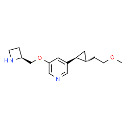 ChemSpider 2D Image | 3-[(2S)-2-Azetidinylmethoxy]-5-[(1S,2R)-2-(2-methoxyethyl)cyclopropyl]pyridine | C15H22N2O2