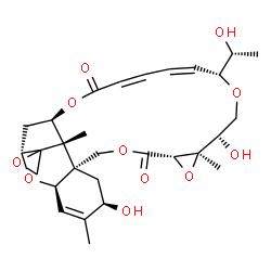 ChemSpider 2D Image | (1'R,3'R,6'R,8'R,12'S,14'R,15'S,18'R,25'R,26'S)-6',15'-Dihydroxy-18'-[(1R)-1-hydroxyethyl]-5',14',26'-trimethyl-11'H,23'H-spiro[oxirane-2,27'-[2,10,13,17,24]pentaoxapentacyclo[23.2.1.0~3,8~.0~8,26~.0~
12,14~]octacosa[4,19,21]triene]-11',23'-dione | C29H38O11