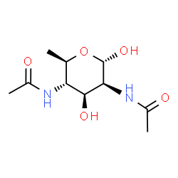 ChemSpider 2D Image | 2,4-Diacetamido-2,4,6-trideoxy-alpha-D-mannopyranose | C10H18N2O5
