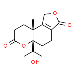 ChemSpider 2D Image | (5aS,9aR)-5a-(2-Hydroxy-2-propanyl)-9a-methyl-4,5,5a,8,9,9a-hexahydro-3H-furo[3,4-f]chromene-3,7(1H)-dione | C15H20O5