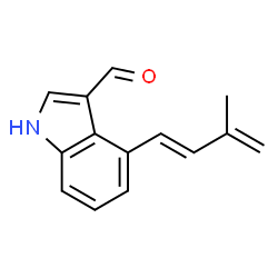 ChemSpider 2D Image | 4-[(1E)-3-Methyl-1,3-butadien-1-yl]-1H-indole-3-carbaldehyde | C14H13NO